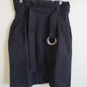 Black Banana Republic Paper Bag Skirt Size 2 NWT Belted Stretch Cotton